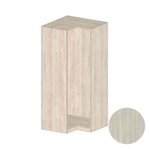 MOKI ESPACE meuble orme argenté d'angle 2200 x 900 x 900 x 570 mm composé de 2 colis a & b