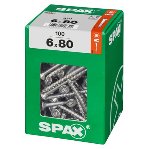 SPAX vis T-STAR+ WIROX - 6x80 XXL (boite 100 pces)