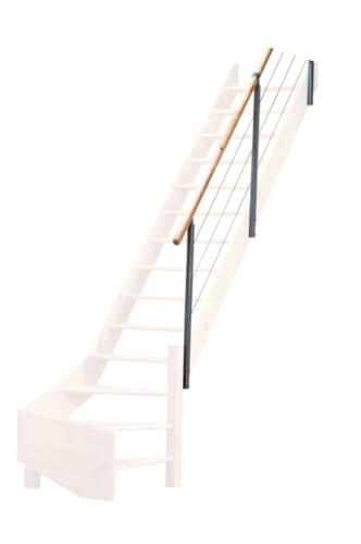 Cottage - Rampe sapin/métal "D"