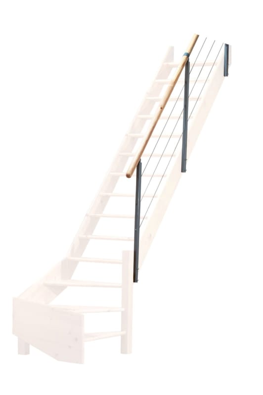 Cottage - Rampe sapin/métal "D"