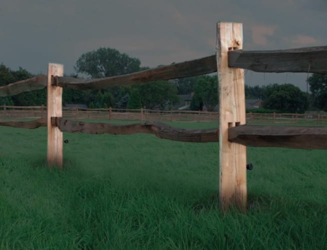 Poteaux fendus intermédiaire 2lisses - Post & Rail 2m