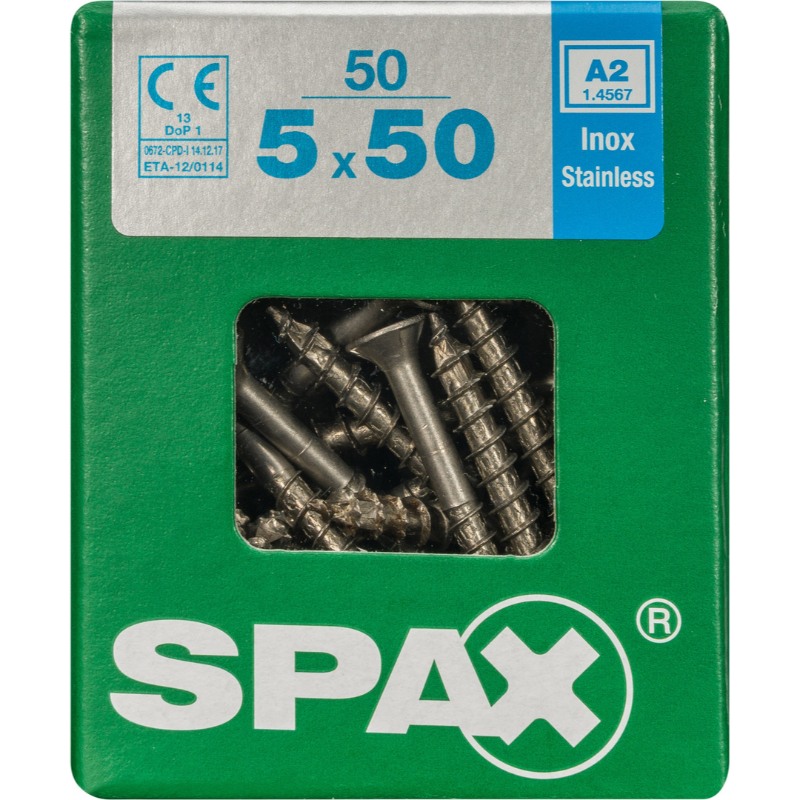 SPAX vis T-STAR+ A2 inox - 5x50 L (bte 50 pces)