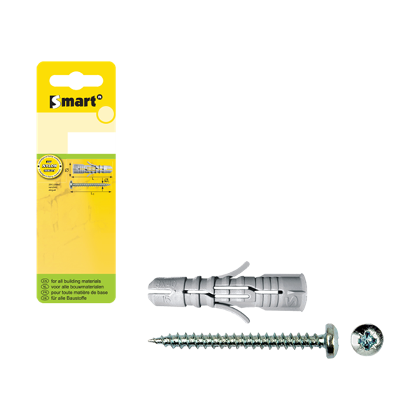 Cheville SMART "BP" + vis TC Ø8 x 40 NZN (6 pces)