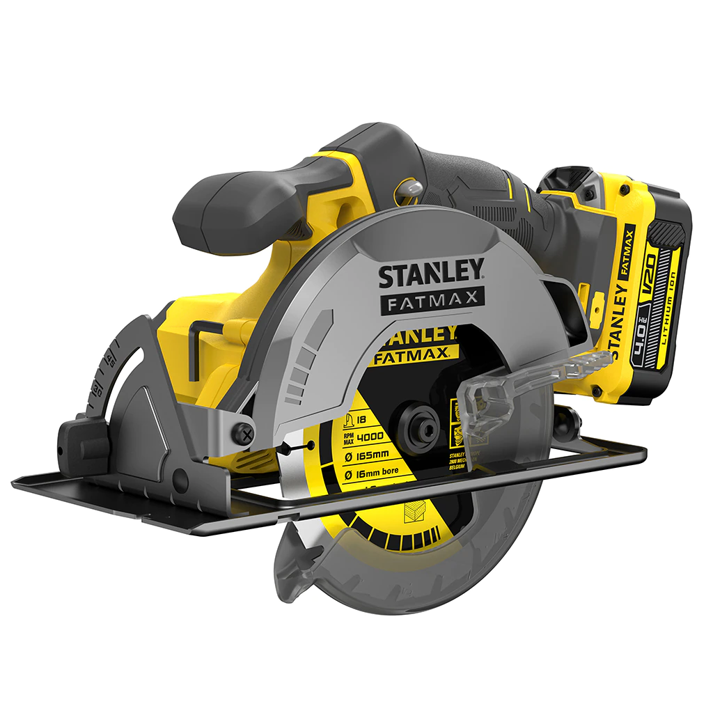 Stanley Fatmax Coffret V20 18V Scie Circulaire 165 mm avec 2 Batteries 4.0AH