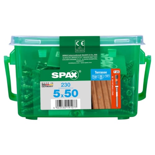 SPAX vis terrasse inox A2 - 5x50 HKB (bte 230 pces)