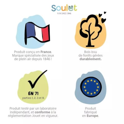 Portique avec balançoires Juliette - 1890 x 3480 x 2220 mm