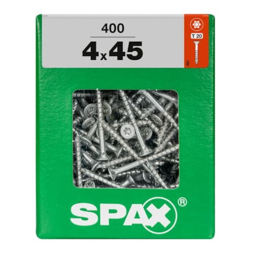 SPAX vis T-STAR+ WIROX - 4x45 XXL (boite 400 pces)