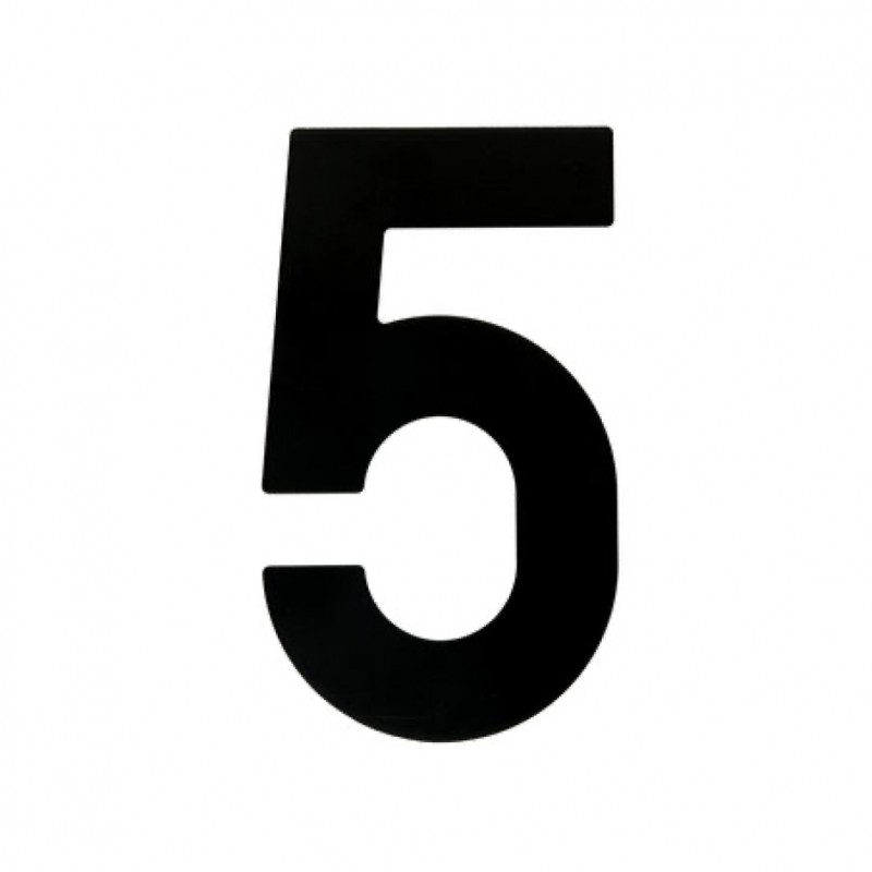 Chiffre Plat 5 Noir pour numéro de maison