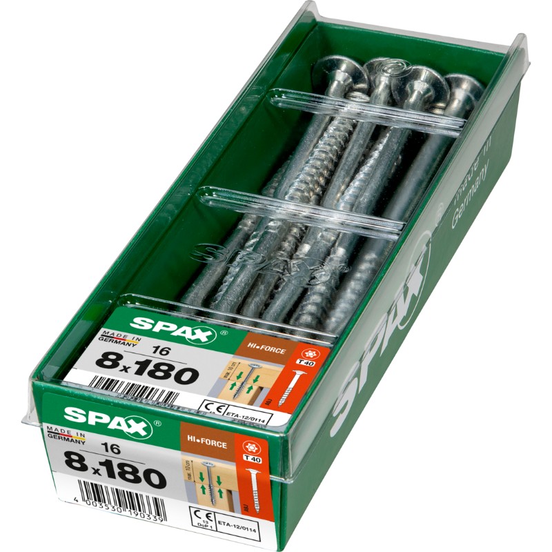 SPAX vis HI.FORCE WIROX - 8x180 STK (bte 16 pces)