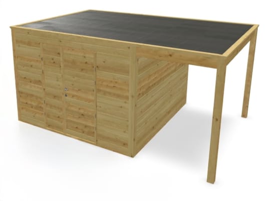 Chalet Cubo horizontal avec abris bûches - 3,18 x 4,77 m