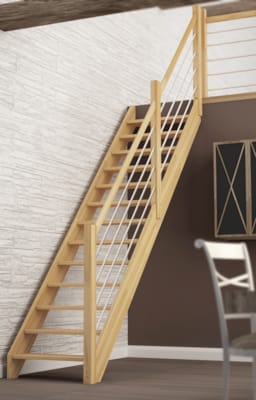 Sogem escalier droit traditionnel Nevada - Hêtre massif lamellé