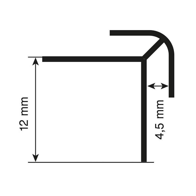 Coin externe Rocko 2800 mm argent