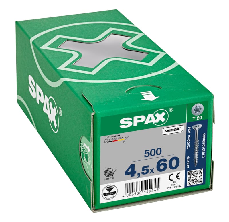 SPAX vis TX WIROX - 4,5x60 (boite 500 pces)