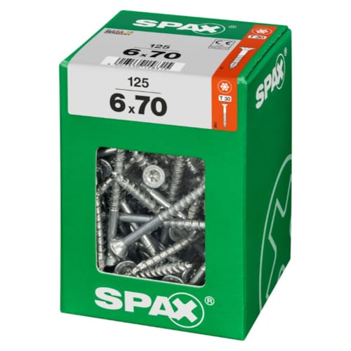 SPAX vis T-STAR+ WIROX - 6x70 XXL (boite 125 pces)
