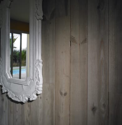 Lambris pin brut de sciage - Bois flotté - Gris délavé - 18 x 135 x 2000 mm