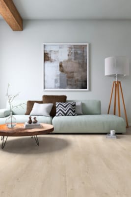 Parquet stratifié Loc Floor Elégant 4V - Chêne blanc 344 - 8 x 192 x 1261 mm