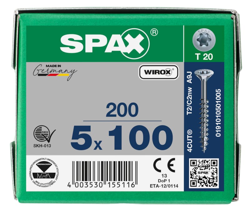 SPAX vis TX WIROX - 5x100 (boite 200 pces)