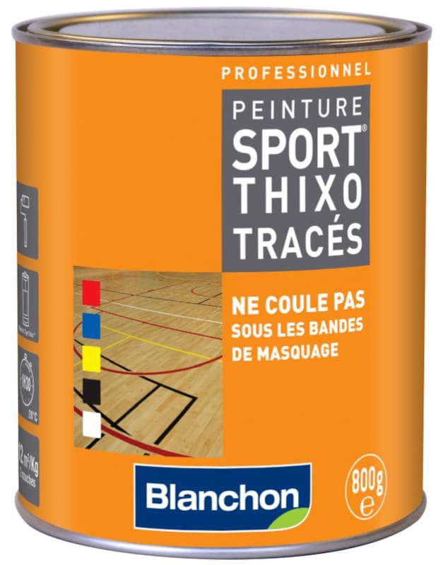 Blanchon Peinture pour tracés de surface sportive Thixo - 0.8 kg - Jaune