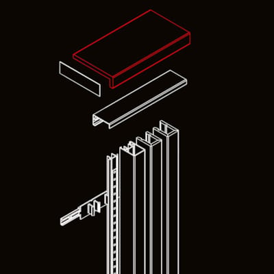 Profilé de finition horizontal Maestro Lynes/Latt MDF PEPPER OAK CA128 30x120x2700 mm