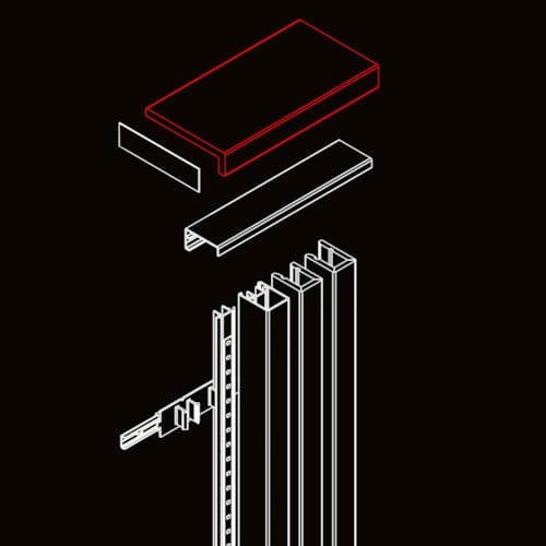 Profilé de finition horizontal Maestro Lynes/Latt MDF PEPPER OAK CA128 30x120x2700 mm