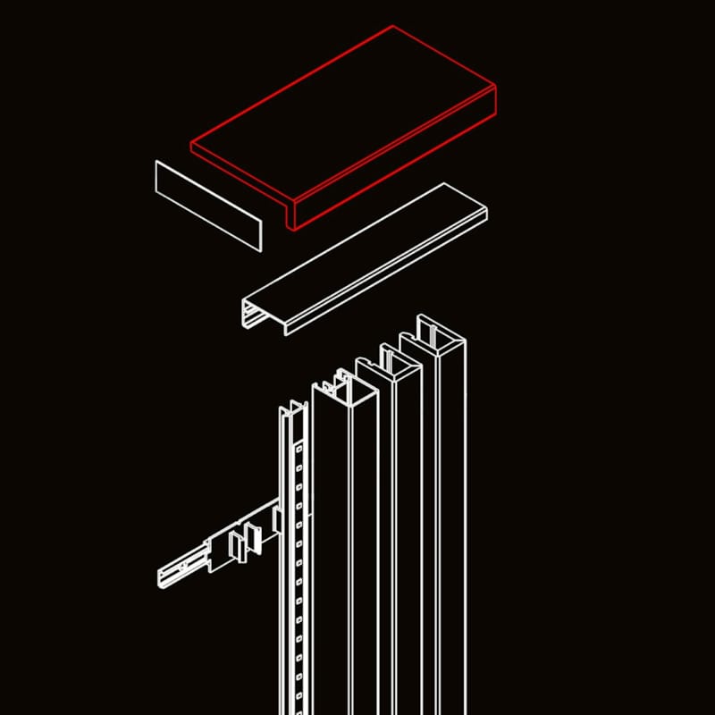 Profilé de finition horizontal Maestro Lynes/Latt MDF PEPPER OAK CA128 30x120x2700 mm