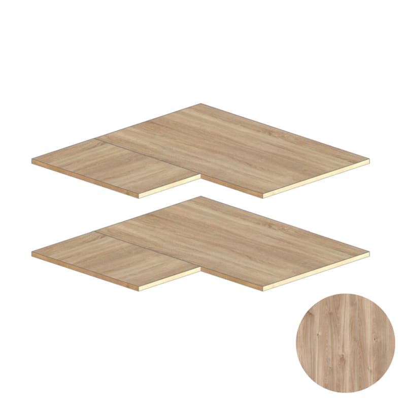 MOKI ESPACE tablettes mobiles chêne castello 900 x 900 mm - 2 pces