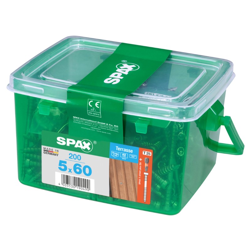 SPAX vis terrasse inox A2 - 5x60 HKB (bte 200 pces)