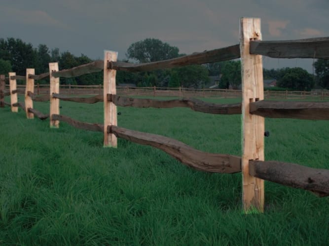 Poteaux fendus intermédiaire 3lisses - Post & Rail 2m