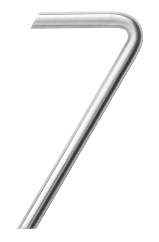 Chiffre 7 arrondi en inox pour façade