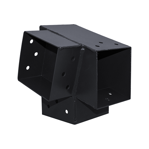 Suki connecteur 91 x 91 mm angle 75° 3D (gauche) pour poteau bois 90 x 90 mm