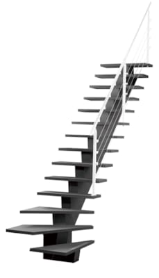 Gomera - Escalier 1/4 tournant droit - Strip alu