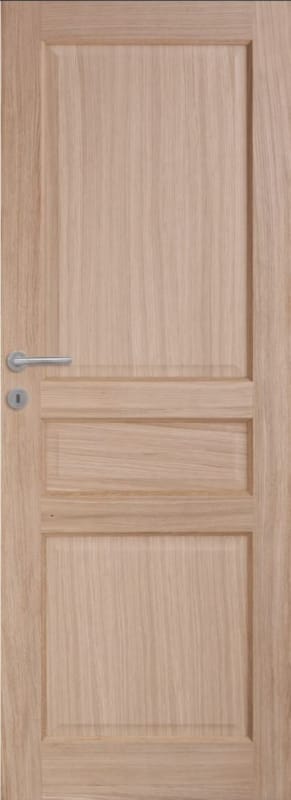 Porte pleine chêne 3 panneaux droits 06 - 2015 x 780 mm