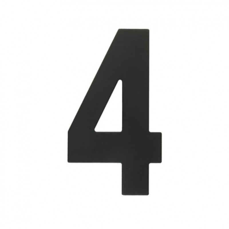 Chiffre Plat 4 Noir pour numéro de maison