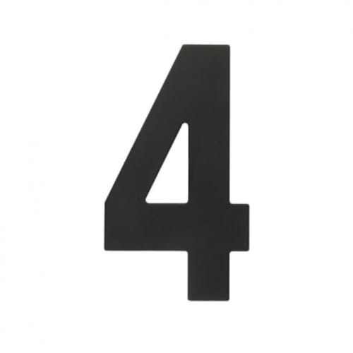 Chiffre Plat 4 Noir pour numéro de maison