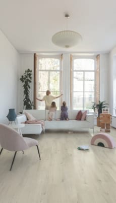 Quick-Step vinyle Alpha Vinyl Bloom 5+1 - chêne coton blush blanc 40200 - 6 x 209 x 1494 m