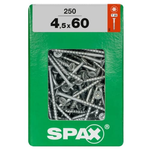 SPAX vis T-STAR+ WIROX - 4,5x60 XXL (boite 250 pces)