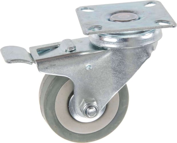 Roulette Caoutchouc Pivotante avec Frein 50 mm