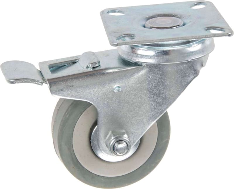 Roulette Caoutchouc Pivotante avec Frein 50 mm