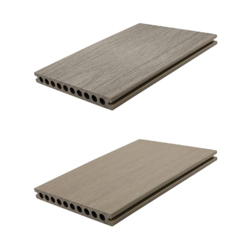 Terrasse Fiberdeck composite tubulaire 22,5 x 210 x 5000 mm - light grey creux