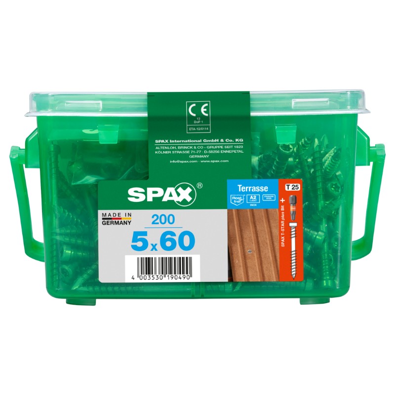 SPAX vis terrasse inox A2 - 5x60 HKB (bte 200 pces)