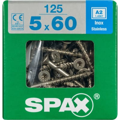 SPAX vis T-STAR+ A2 inox - 5x60 XL (bte 125 pces)