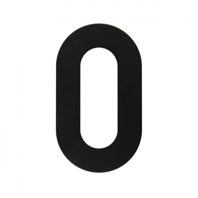 Chiffre Plat 0 Noir pour numéro de maison