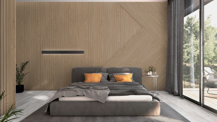 Lambris acoustique Ter Hürne SilentDesign chêne Tiber 1 face - 21 x 520 x 3000 mm