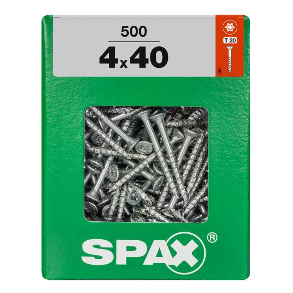 SPAX vis T-STAR+ WIROX - 4x40 XXL (boite 500 pces)