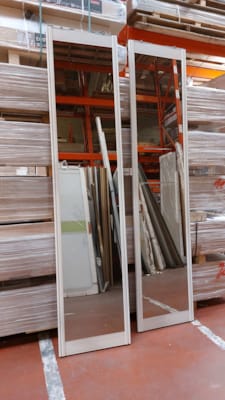 Face de placard origine TL 2610x1100mm 2 vtx miroir Havane / profil Art Déco revêtu Acacia