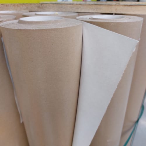 Carton de protection - Blanc/brun - 1,3 x 46 m - Léger 230g/m²