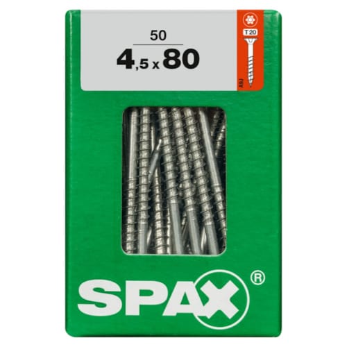 SPAX vis T-STAR+ WIROX - 4,5x80 L (boite 50 pces)