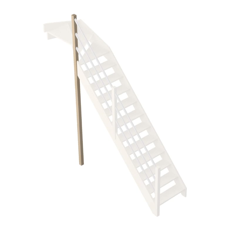 Jura - Sapin poteau support rampe métal gauche