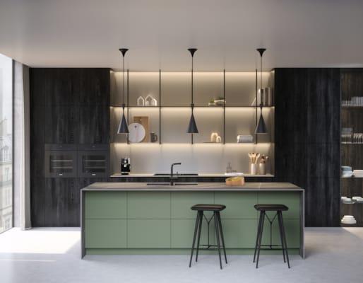 Panneau mélaminé K521 SU Smoke Green - 2800 x 2070 x 18 mm