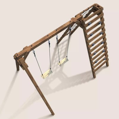 Aire de jeux en bois avec balançoires Tristan - 273 x 220 x 215 cm